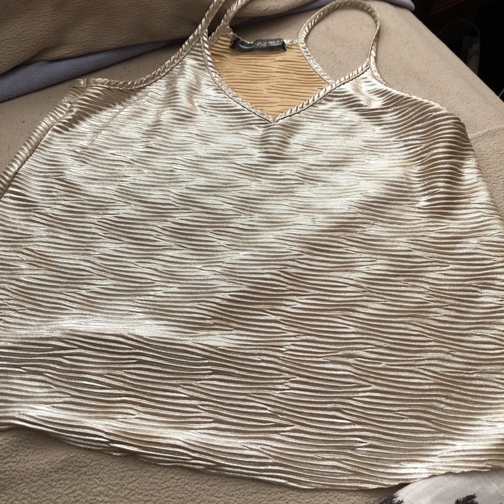 Gold shiny tank top